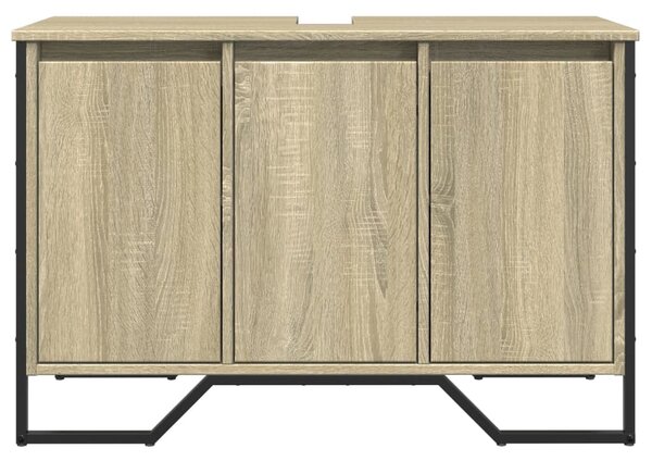Sonoma tölgy szerelt fa fürdőszobai mosdószekrény 91x35x60 cm