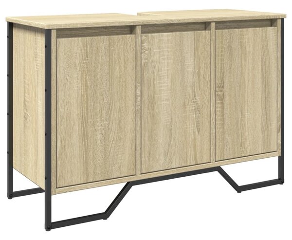 Sonoma tölgy szerelt fa fürdőszobai mosdószekrény 91x35x60 cm