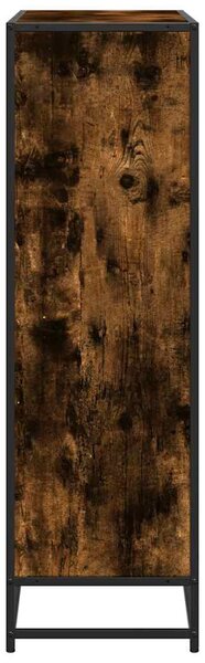 Füstös tölgy szerelt fa és fém könyvszekrény 97,5x33x107,5 cm