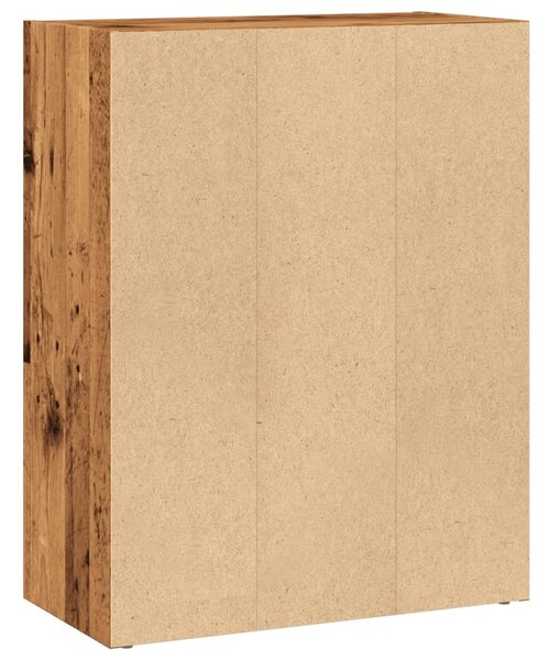 Antik fa színű szerelt fa könyvespolc 60 x 30 x 77 cm