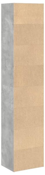 Betonszürke szerelt fa könyvespolc 40 x 30 x 189 cm