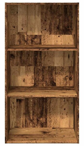 Antik fa színű szerelt fa könyvespolc 60 x 30 x 114 cm