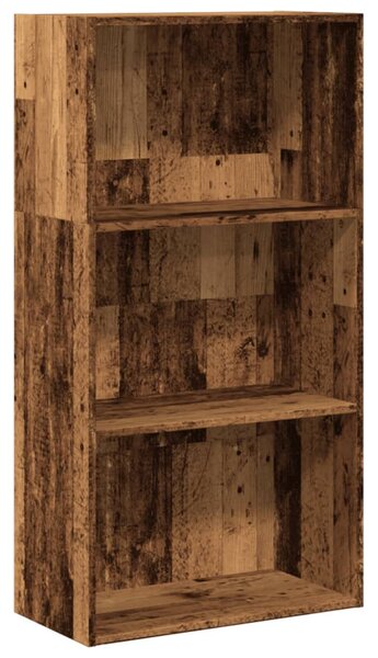 Antik fa színű szerelt fa könyvespolc 60 x 30 x 114 cm