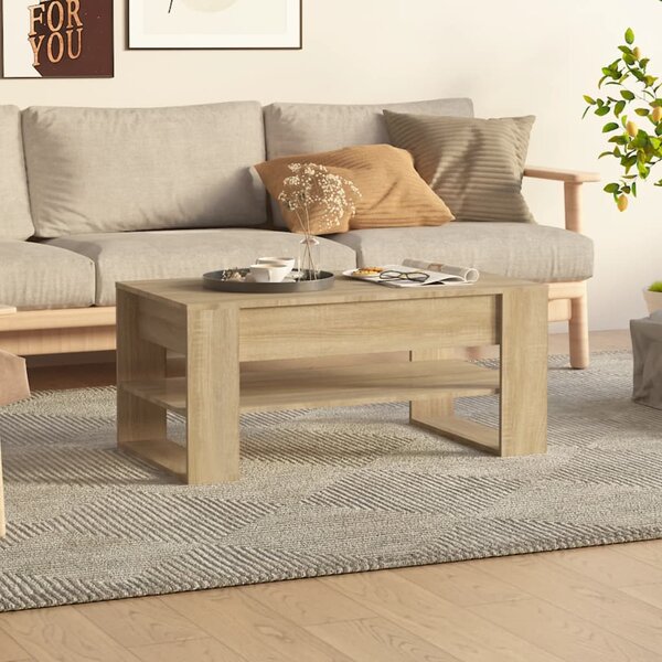 Sonoma tölgy színű szerelt fa dohányzóasztal 102x55x45 cm