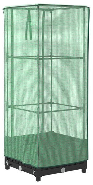 Rattan megjelenésű magaságyás melegháztakaróval 40x40x123 cm
