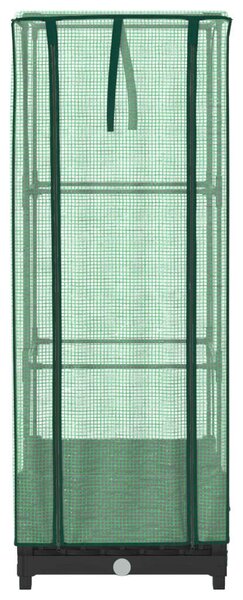 Rattan megjelenésű magaságyás melegháztakaróval 40x40x123 cm