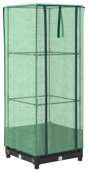 Rattan megjelenésű magaságyás melegháztakaróval 40x40x123 cm