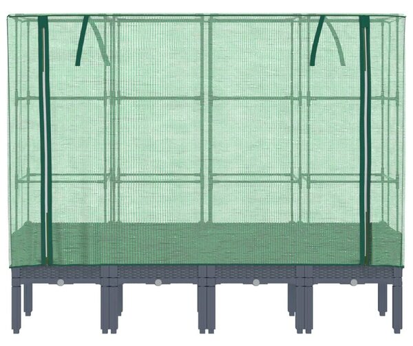 Rattan megjelenésű magaságyás melegháztakaróval 160x40x140 cm
