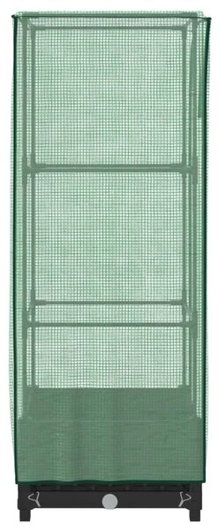 Rattan megjelenésű magaságyás melegháztakaróval 40x40x123 cm