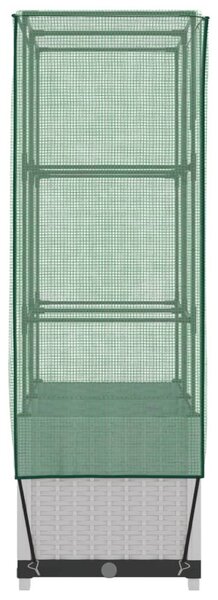 Rattan megjelenésű magaságyás melegháztakaróval 80x40x138 cm