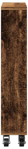 Antik fa színű szerelt fa keskeny tárolókocsi 48 x 13 x 68 cm