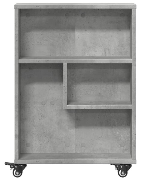 Betonszürke szerelt fa keskeny tárolókocsi 48 x 13 x 68 cm