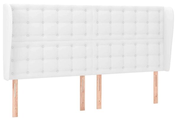 Elegáns Fehér Műbőr Ágyfejtámla - 183cm