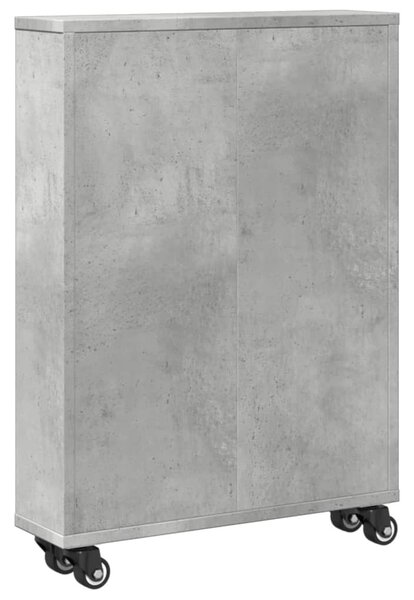 Betonszürke szerelt fa keskeny tárolókocsi 48 x 13 x 68 cm