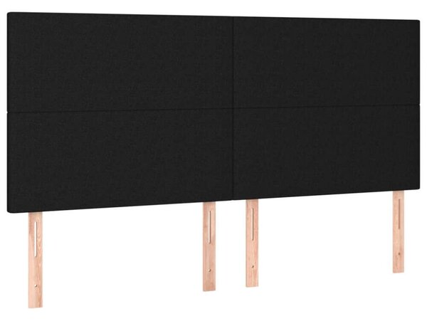 Fekete szövet led-es fejtámla 180x5x118/128 cm