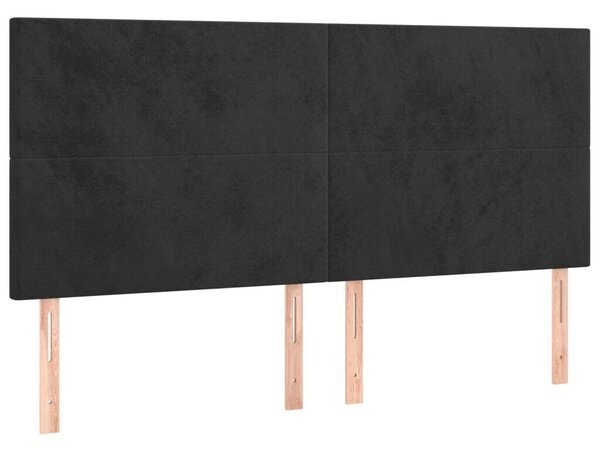 VIDAXL - Fekete Bársony Fejtámla - 4 db - 100x5x78/88 cm