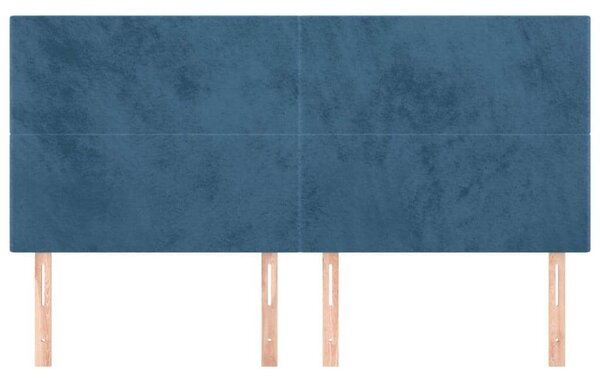 Bársony Ágyfejtámla - Sötétkék - 4 db - 100x5x78/88cm