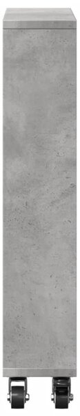 Betonszürke szerelt fa keskeny tárolókocsi 48 x 13 x 68 cm