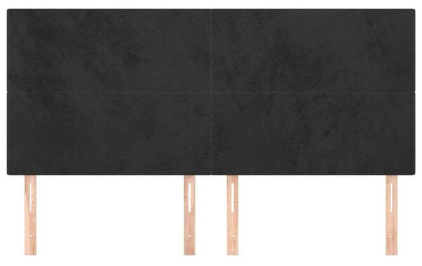 VIDAXL - Fekete Bársony Fejtámla - 4 db - 100x5x78/88 cm