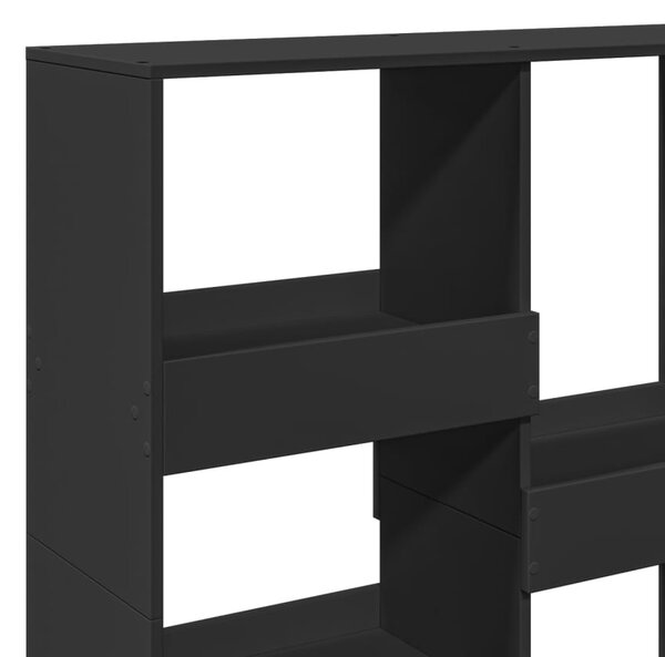 Fekete szerelt fa térelválasztó 100 x 33 x 115 cm