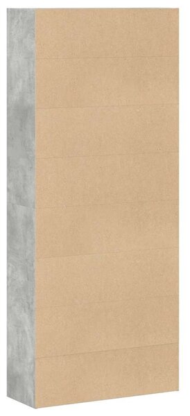 Betonszürke szerelt fa könyvszekrény 80 x 30 x 189 cm
