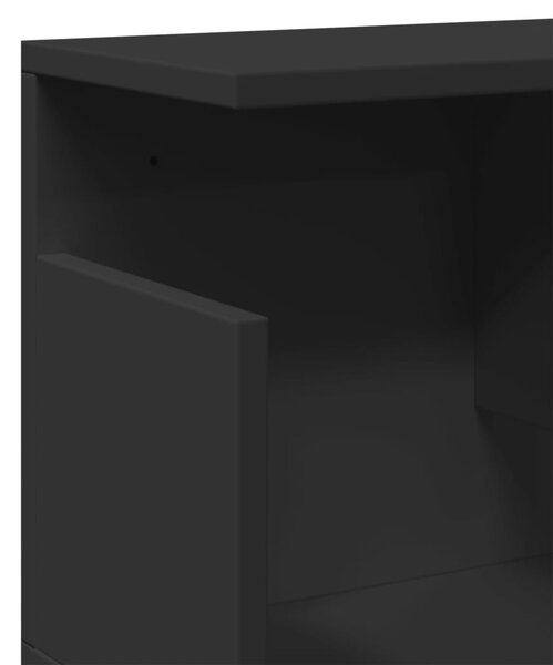 Fekete szerelt fa faliszekrény 100 x 20 x 30 cm