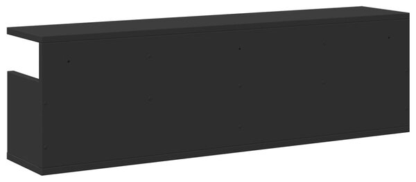 Fekete szerelt fa faliszekrény 100 x 20 x 30 cm