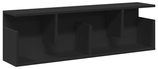 Fekete szerelt fa faliszekrény 100 x 20 x 30 cm