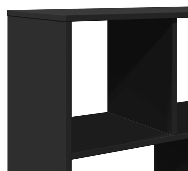 Fekete szerelt fa könyvespolc 100 x 33 x 156,5 cm