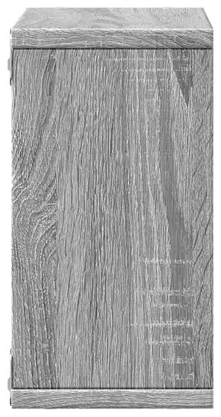 Szürke sonoma színű szerelt fa faliszekrény 60 x 16 x 30 cm