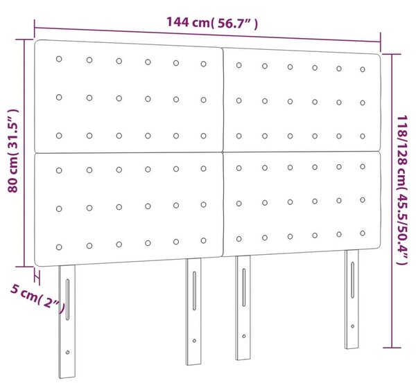 LED-es Fejtámla - Fekete Bársony - 144x128cm