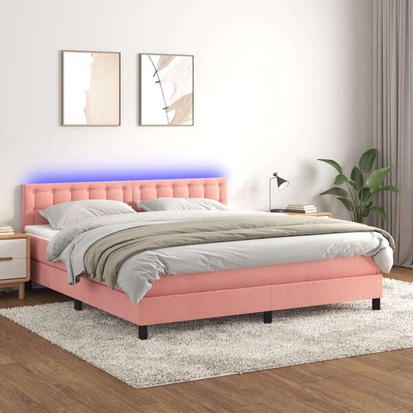 VIDAXL - LED-es Bársony Ágy - 160x200 cm