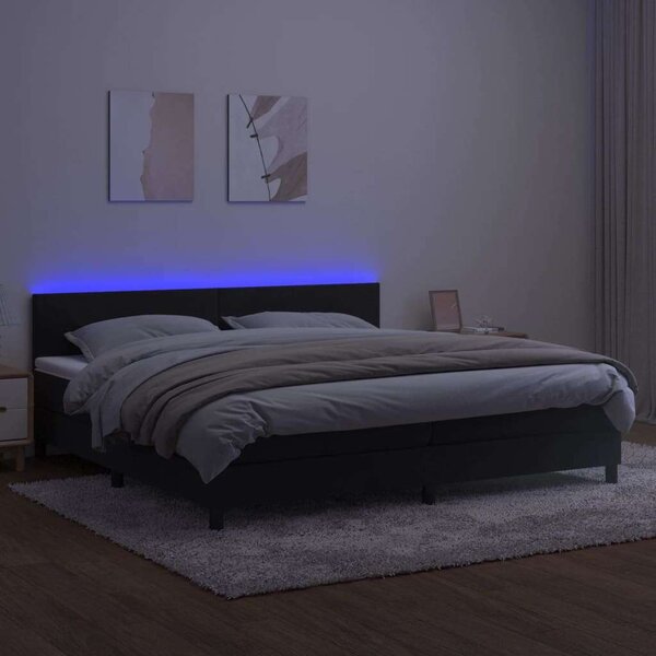 VIDAXL - Bársony Ágy LED-del - 200x200 cm