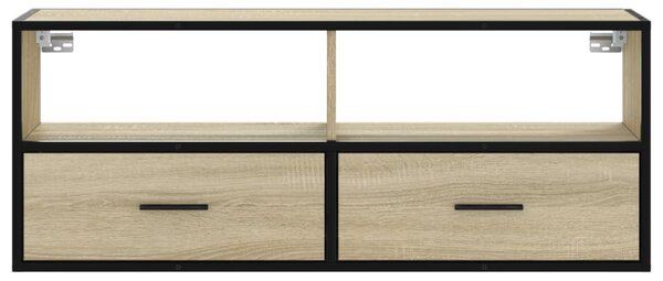 Sonoma tölgy színű szerelt fa és fém TV-szekrény 100x31x39,5 cm