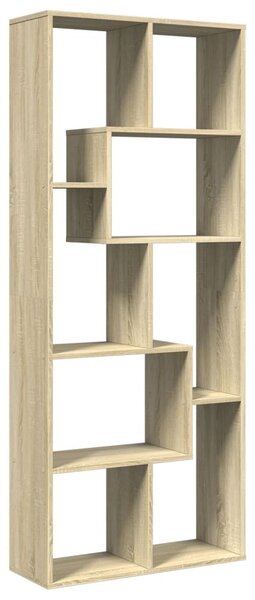 Sonoma tölgy szerelt fa elválasztó könyvespolc 67x25x161,5 cm