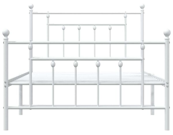 VidaXL fehér fém ágykeret fej- és lábtámlával 100x200 cm