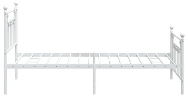 VidaXL fehér fém ágykeret fej- és lábtámlával 100x200 cm