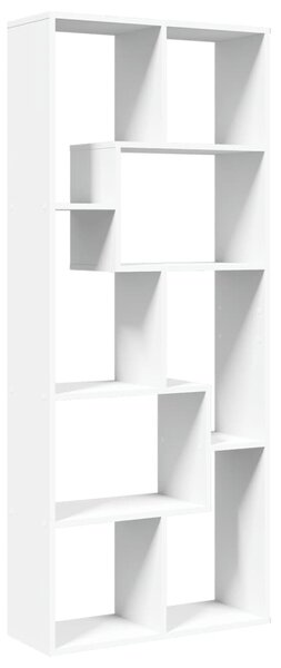 Fehér szerelt fa térelválasztó könyvespolc 67 x 25 x 161,5 cm