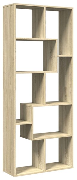 Sonoma tölgy szerelt fa elválasztó könyvespolc 67x25x161,5 cm