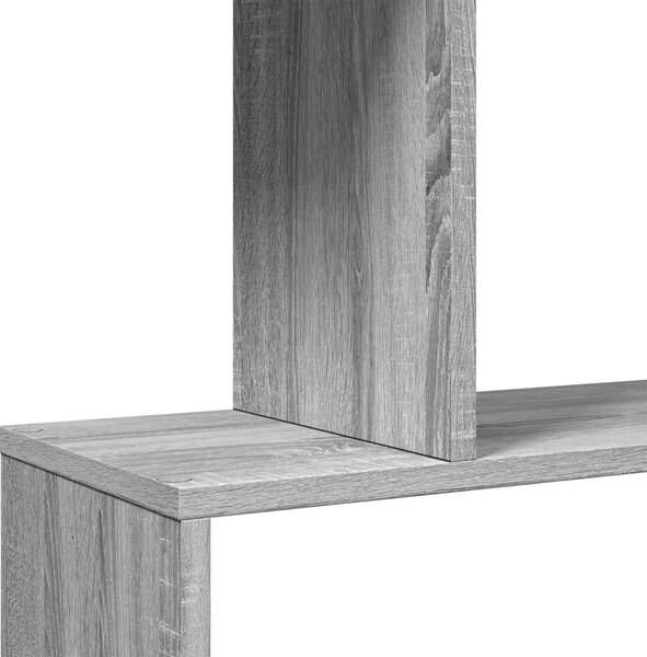 4 szintes szürke sonoma fa elválasztó könyvespolc 70x24x129 cm
