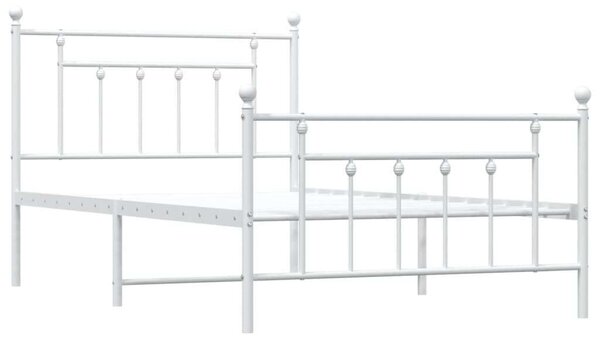 VidaXL fehér fém ágykeret fej- és lábtámlával 100x200 cm