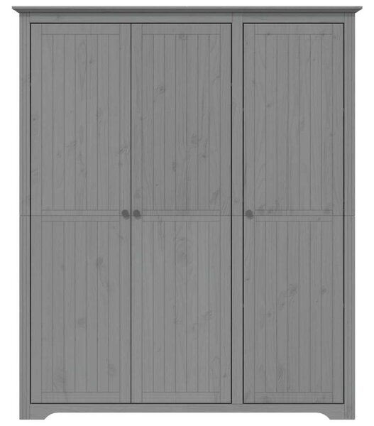 VidaXL BODO szürke tömör fenyőfa ruhásszekrény 151,5x52x176,5 cm