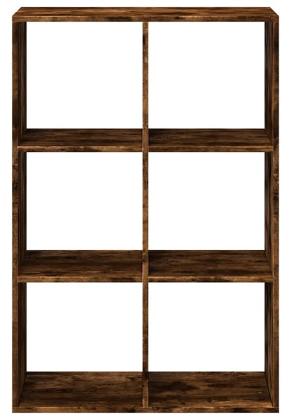 Füstös tölgy szerelt fa elválasztó könyvespolc 69,5x29x103,5 cm
