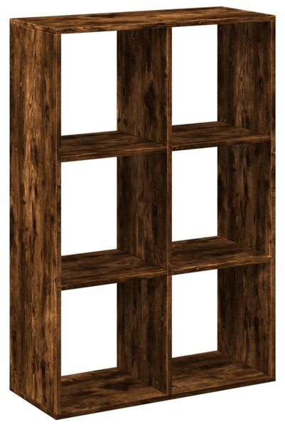Füstös tölgy szerelt fa elválasztó könyvespolc 69,5x29x103,5 cm