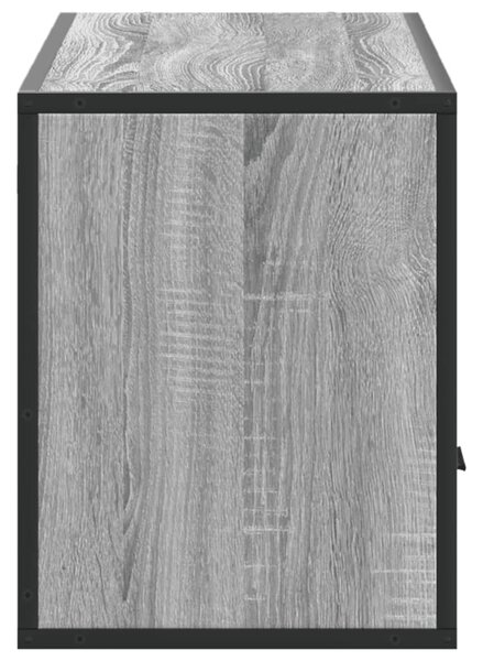 Szürke sonoma színű szerelt fa és fém TV-szekrény 100x31x39,5cm