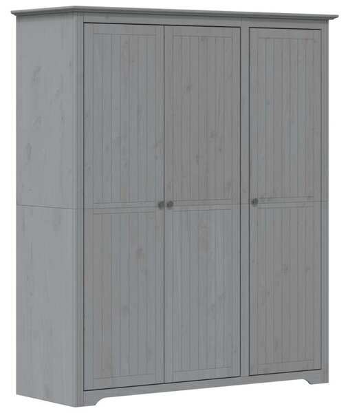 VidaXL BODO szürke tömör fenyőfa ruhásszekrény 151,5x52x176,5 cm