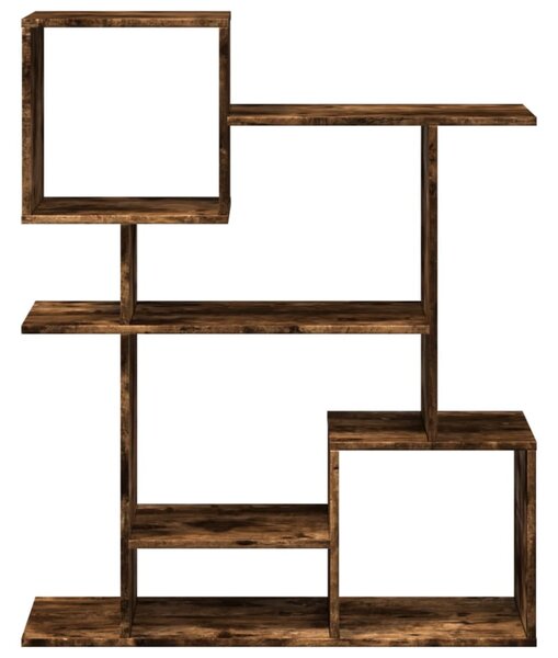 Füstös tölgy szerelt fa elválasztó könyvespolc 92x29x112 cm