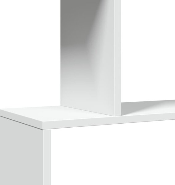 3-szintes fehér szobaelválasztó könyvespolc 70 x 24 x 97 cm rétegelt fa