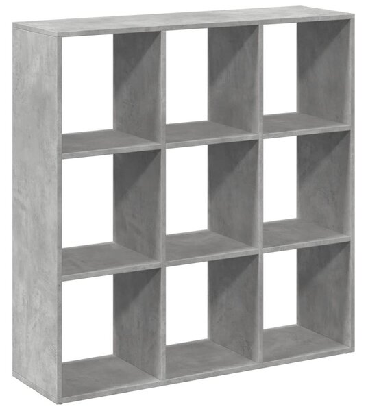 Betonszürke szerelt fa elválasztó könyvespolc 102x29x103,5 cm