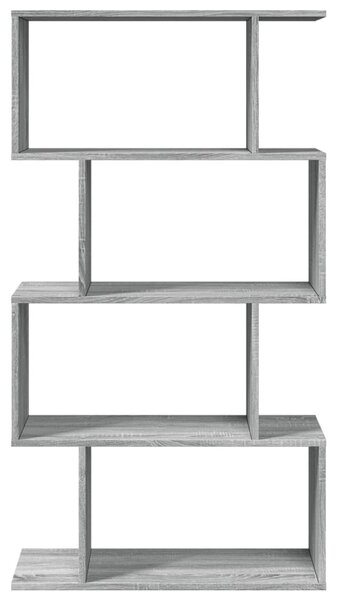 4 szintes szürke sonoma fa elválasztó könyvespolc 70x24x129 cm